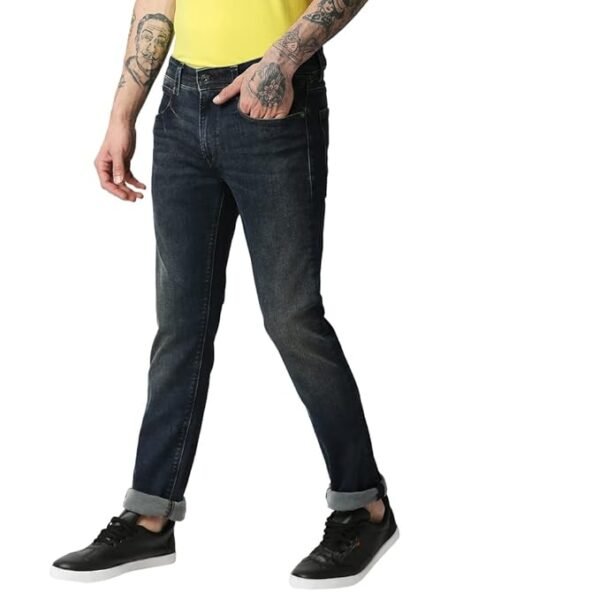 Men's Vapour Slim Fit Mid Waist Lightly Washed Jeans - Image 3