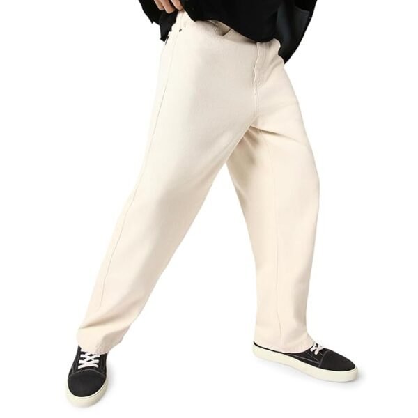 Men's Loose Baggy Fit Washed Jeans Non-Stretchable - Image 32