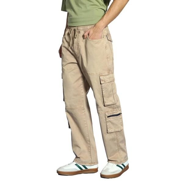 Men's Loose Baggy Fit Travel Cargo Jeans with 8 Pockets Stretchable - Image 18