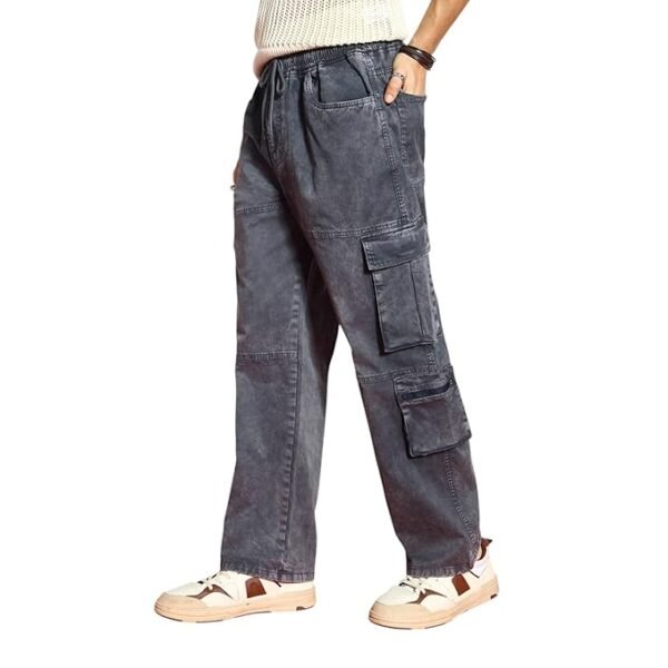 Men's Loose Baggy Fit Travel Cargo Jeans with 8 Pockets Stretchable - Image 15