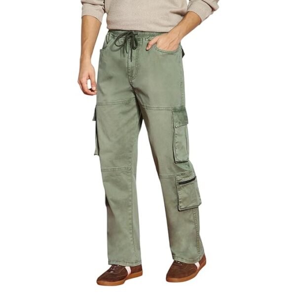 Men's Loose Baggy Fit Travel Cargo Jeans with 8 Pockets Stretchable - Image 5