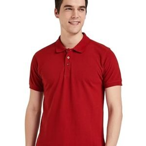 Men's Solid Cotton Rich Collar Tshirts | Half Sleeves | Plain-Regular Fit