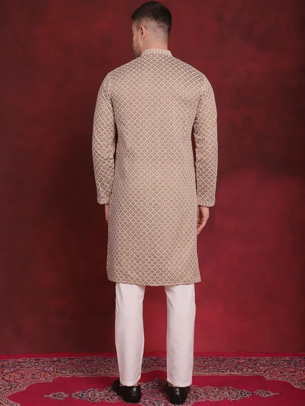Sequin Chikankari Front OpenKurta with Pyjamas - Image 9