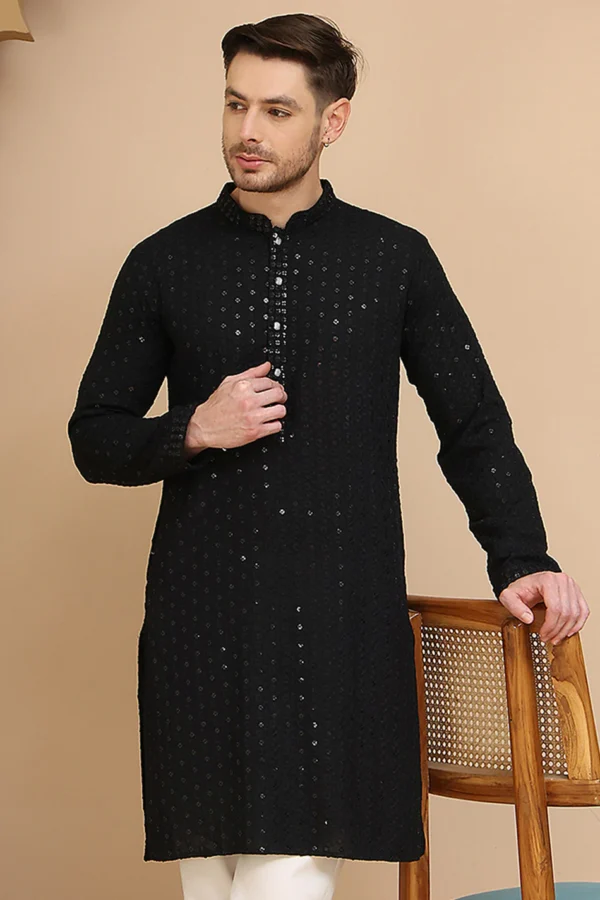 Woven Design Short Kurta - Image 10