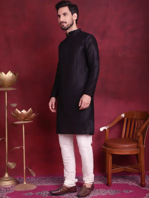 Woven Design Nehru Jacket with Kurta Pyjamas Set - Image 6