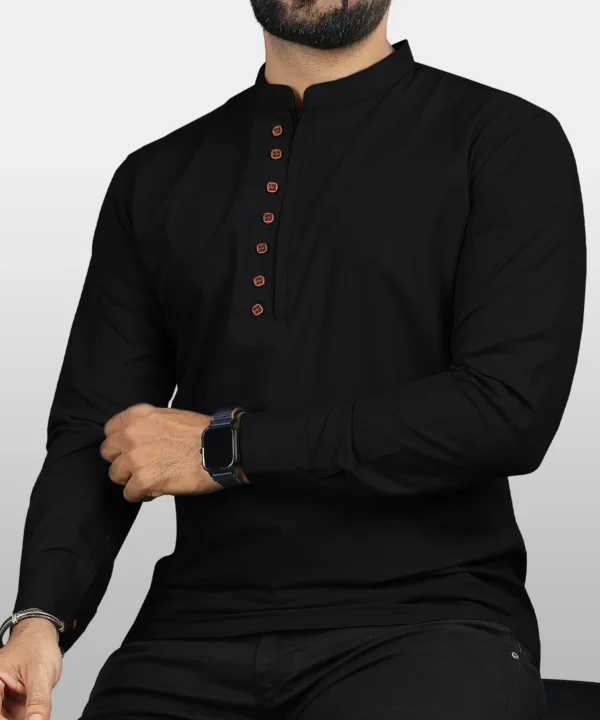 Cotton Blend Men's Shirt Style Kurta - Image 19